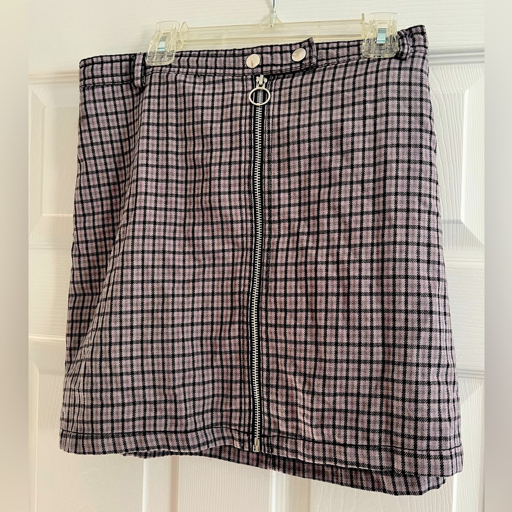 Purple checkered miniskirt